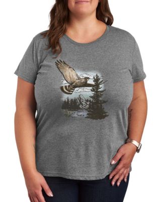 Plus Size Instant Message Hawk Nature Scene Short-Sleeve Graphic T-Shirt