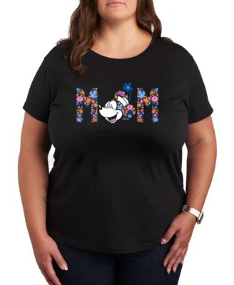 Plus Size Disney Mom Minnie Florals Short-Sleeve Graphic T-Shirt