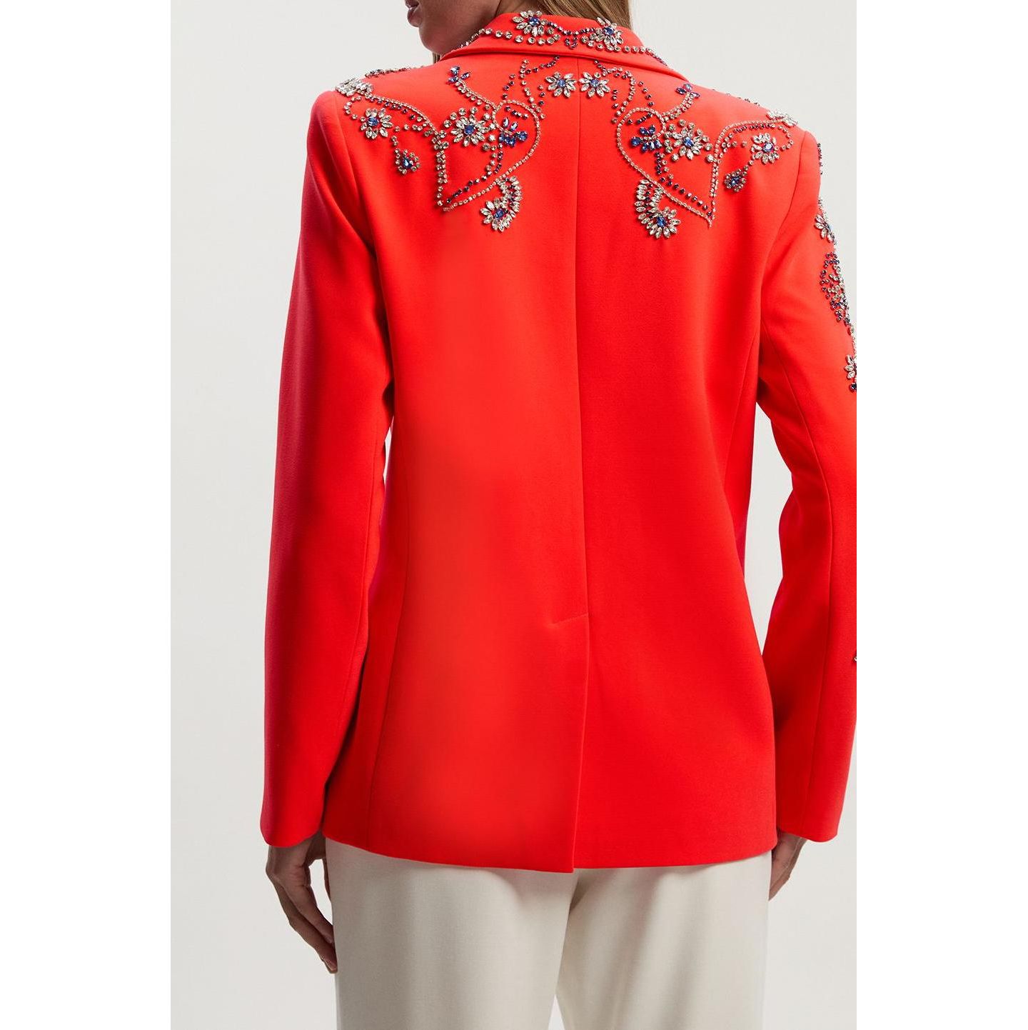 Женский пиджак Karen Millen Embellished Single Breasted Blazer, цвет: Красный — фото 6