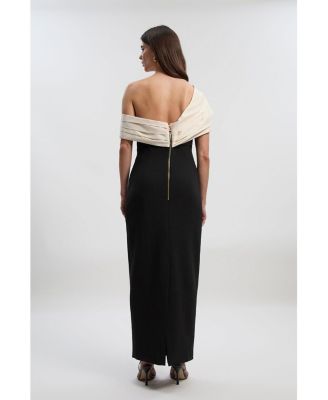 Women's Tailored Taffeta Sleeve Maxi Dress