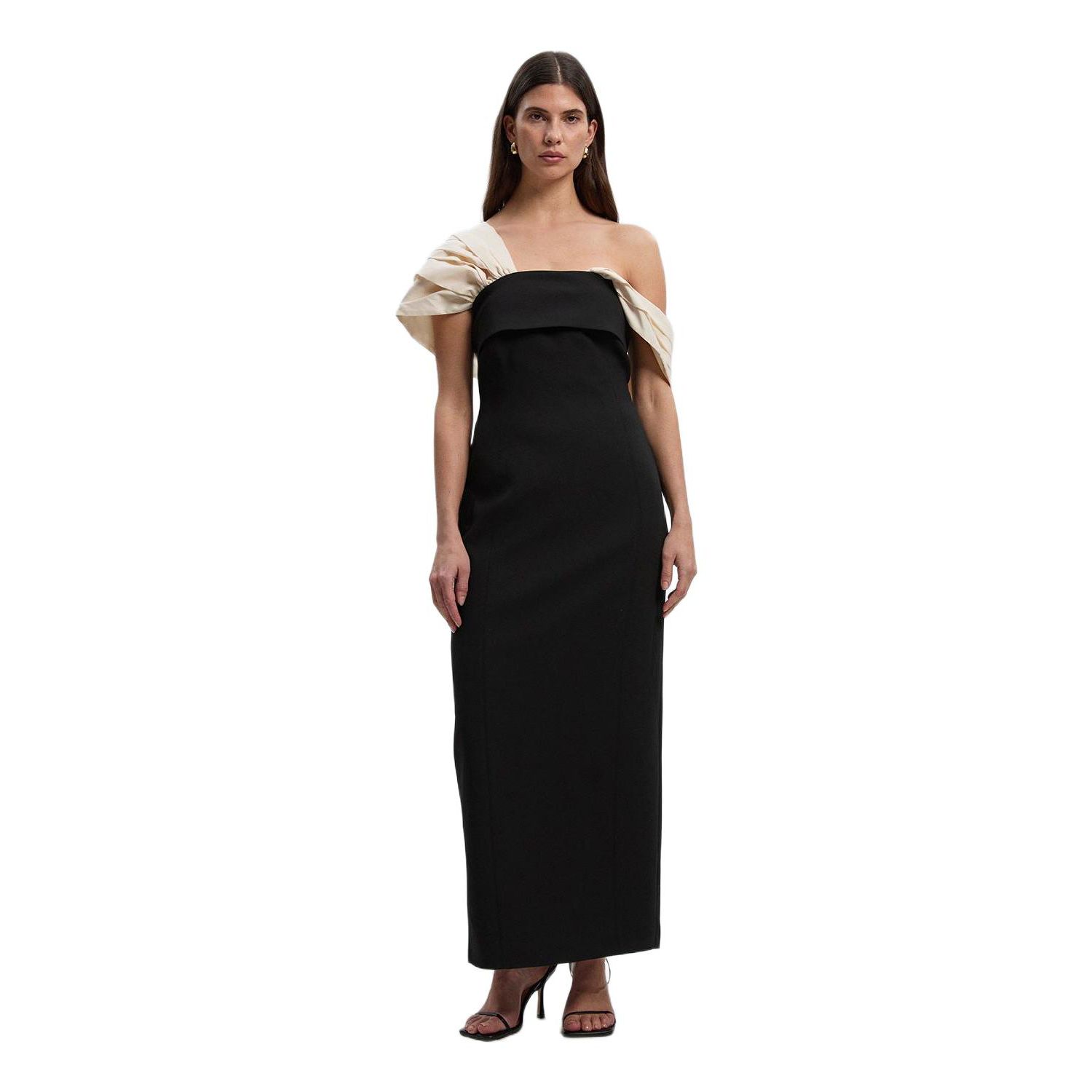 Women's Tailored Taffeta Sleeve Maxi Dress