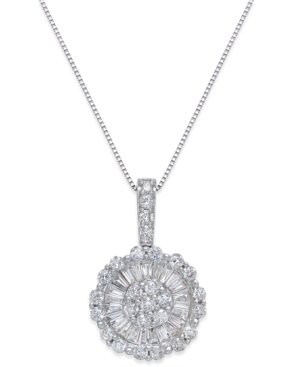 image of Diamond Daisy Pendant Necklace (1-1/4 ct. t.w.) in 14k White Gold