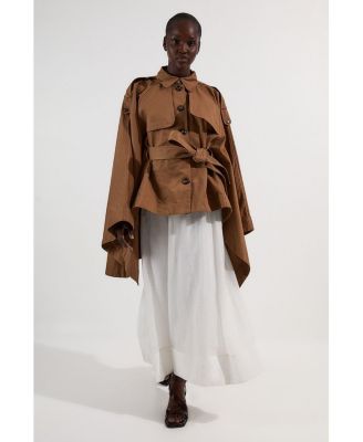 Women's Cape Detail Trench Coat