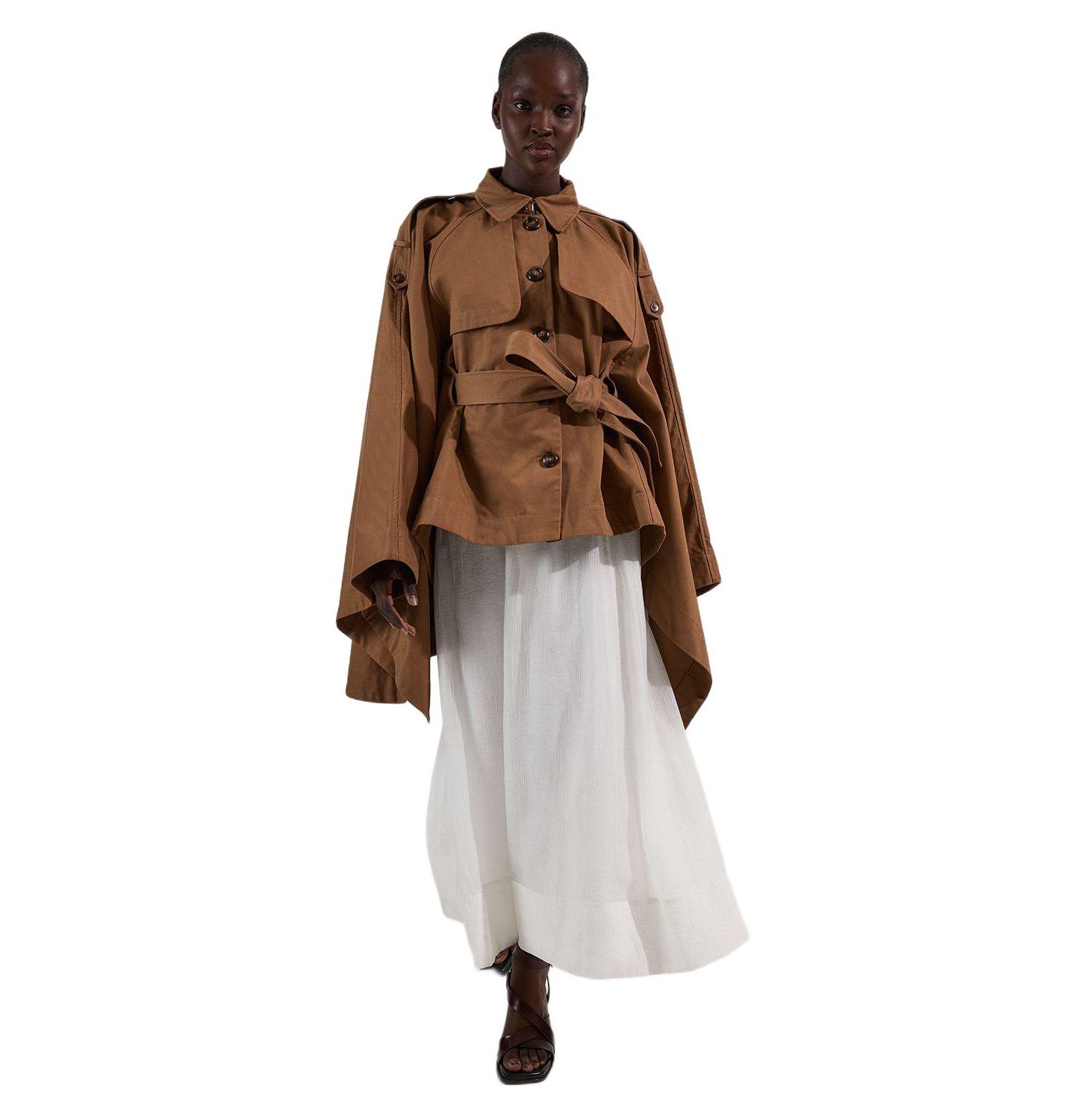 Женское пальто Karen Millen Cape Detail Trench, цвет: Верблюжий — фото 1