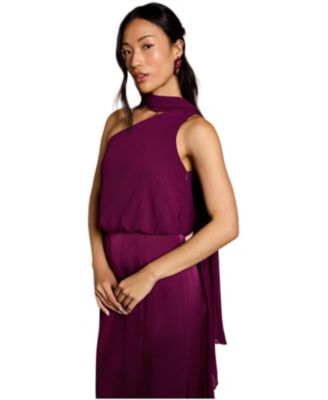 Women's One Shoulder Maxi Bridesmaid Dress