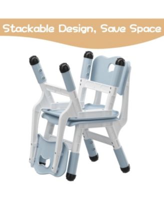 Kids Chair 2 Pack, 3 Levels Height Adjustable Kid Chair, Plastic Toddler Chairs for Children Boys Girls Age 2-6, Suitable for Indoor Use, Home