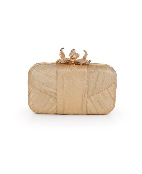 Женские клатчи Jewel Badgley Mischka Leilani Lame' Gusset Minaudiere, цвет: Золотой