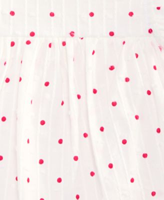Baby Girls' Simple Dot Cotton Sunsuit