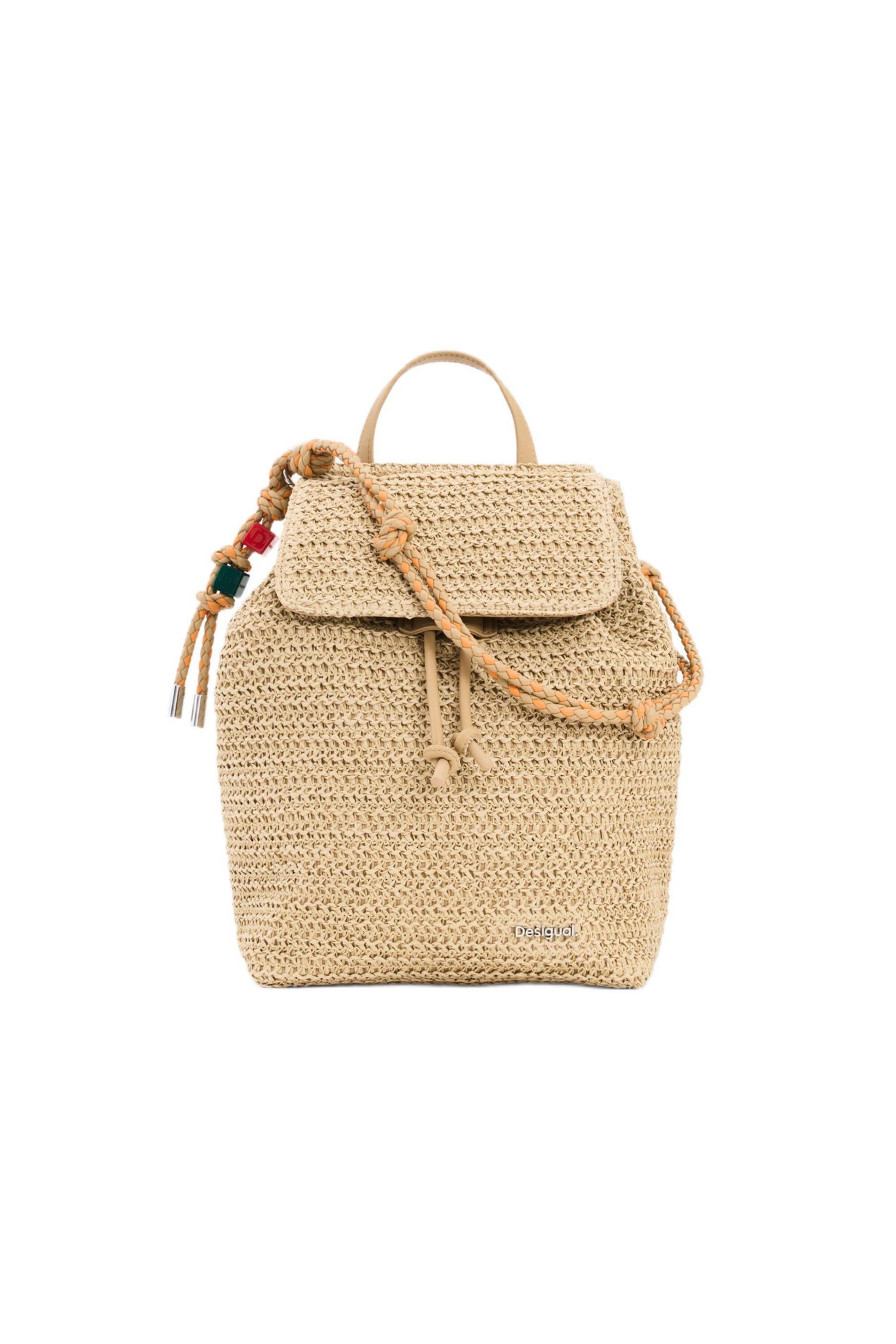 Women's Small raffia backpack charms