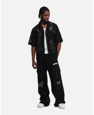 Men's Lace Button Up Shirt