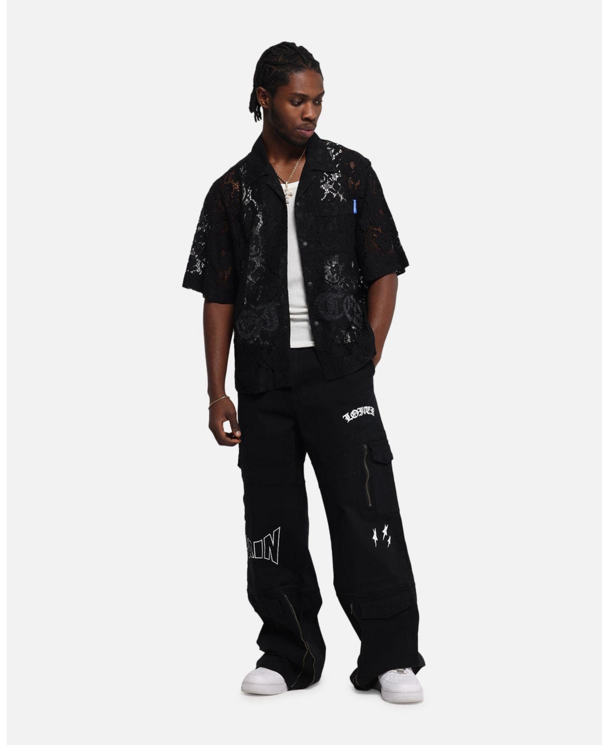 Loiter Men's Lace Button Up Shirt