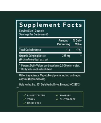 Stinging Nettle Leaf - Stinging Nettle Leaf Extract Used for Respiratory & Immune Support - 60 Liquid Phyto-Caps (30 Servings)
