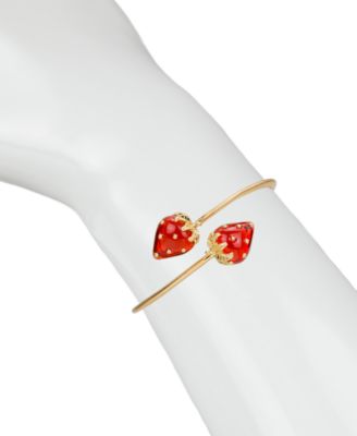 Gold-Tone Plated Strawberry Cuff Bracelet