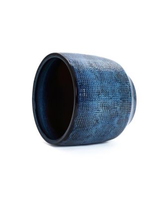 Ocean Blue 15.75-Inch Round Ceramic Planter