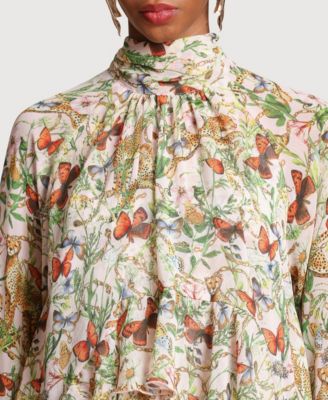 Women’s High Neck Ruffle Mini Dress