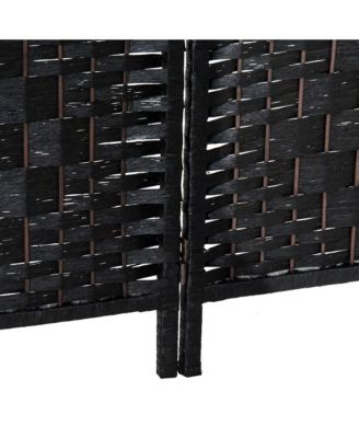 4 Panel Resin Wicker Folding Room Divider Privacy Screen Home Office Decor