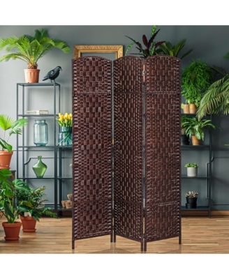 3 Panel Resin Wicker Folding Room Divider Privacy Screen Home Office