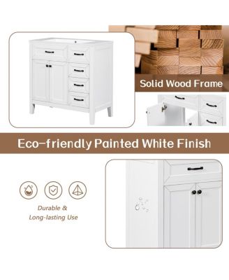 36" Bathroom Vanity with Ceramic Sink, Solid Wood Frame, Storage Cabinet & Drawers for Modern Home