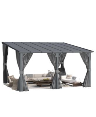 Wall Gazebo with Curtains and Mosquito Netting