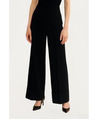 Women's Cuffed Wide-Leg Trousers