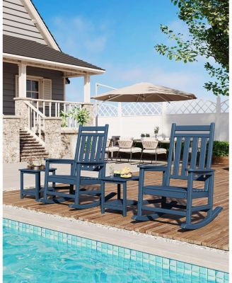 TrailBlaze 18 X 15 in Adirondack Square Outdoor Side Table,2-Tier Storage Patio Side Table