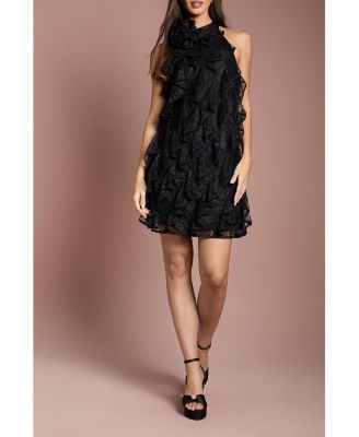 Women's Lace Frill Mini Dress