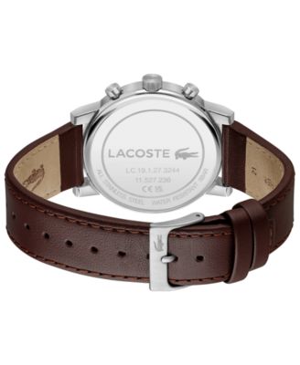 Men's Replay Brown Leather Strap Watch, 43mm