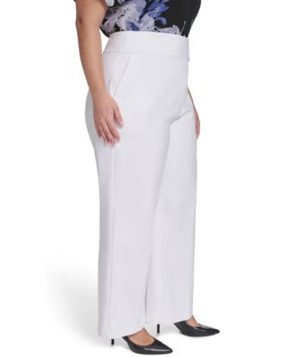 Plus Size Wide-Leg Mid-Rise Pants