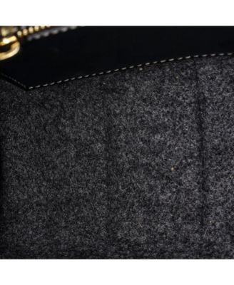 Small Woody Tote Felt with Leather and Canvas