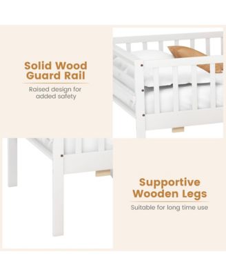 Twin Size Kids Bed w/ Storage 2 Pull-out Drawers Side Shelf for Children and Teens