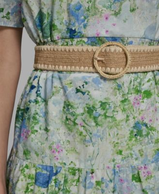 Women's Short-Sleeve Crewneck Printed Dress