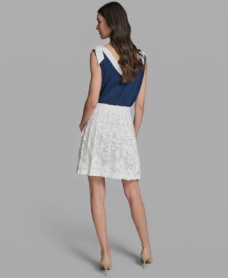 Women's Laced Pleated Midi Skirt