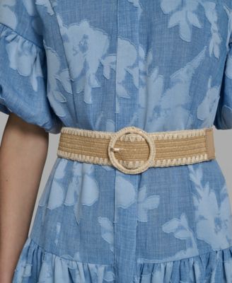 Women's Short-Sleeve Collared Burnout Dress