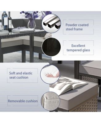 Small space patio furniture 7-piece outdoor furniture set