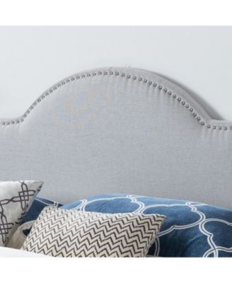 Elegant Camel Back Upholstered Headboard with Nailhead Trim