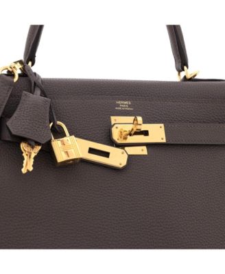 Kelly 28 Handbag Grey Togo with Gold Hardware