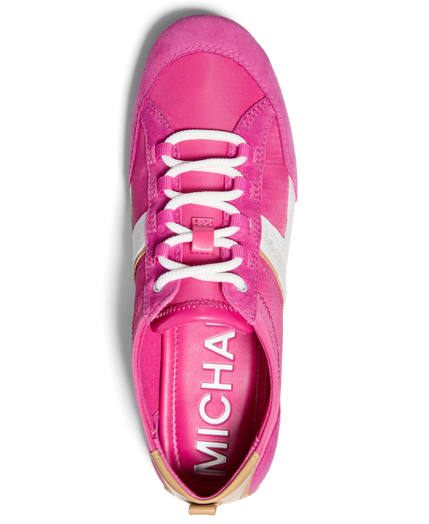 Женские кроссовки Michael Kors Keely Lace-Up Trainer, цвет: Малиновый — фото 3