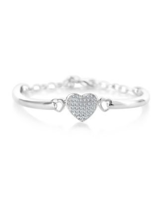 Girls Gold Plated CZ Heart Bracelet