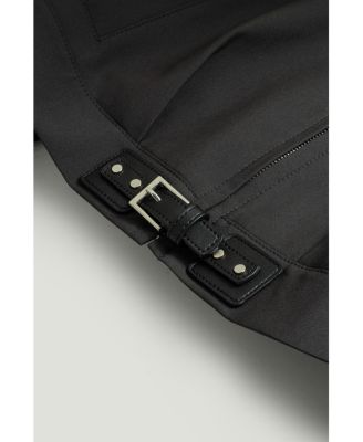 Women's Buckle Detail Cropped Zip Jacket