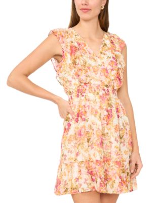 Women's V-Neck Smocked Waist Mini Dress