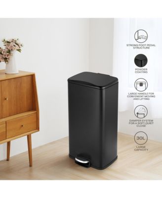 8 Gallon Rectangular Matt Rectangular Kitchen Trash Can