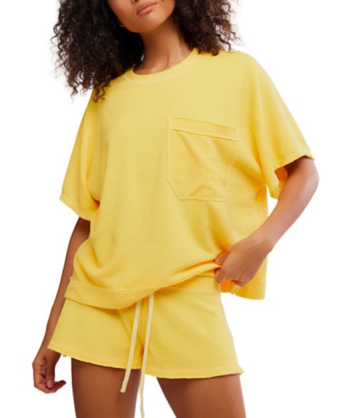 Женская футболка Free People Staycation Boxy Fit Sleep T-Shirt, цвет: Banana Citrus
