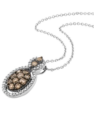 Vanilla Diamond (0.19 ct. t.w.) & Chocolate Diamond (0.49 ct. t.w.) Pendant Necklace in 14k Vanilla Gold
