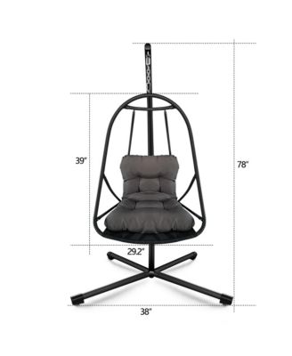 Swing Egg Chair with Stand Indoor Outdoor Wicker Rattan Patio Basket Hanging Chair