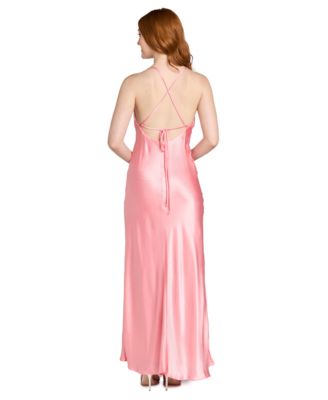 Juniors' Tie-Back Sleeveless Scoop-Neck Dress