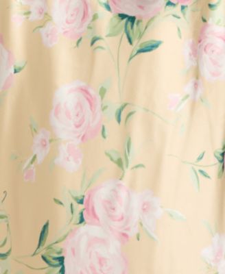 Juniors' Floral Printed Cowl Neck Long Gown