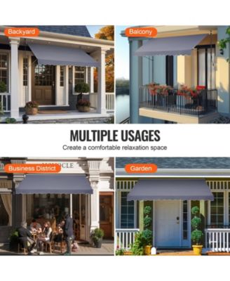 157 x 47" Retractable Patio Awning Sunshade Shelter with Crank Handle