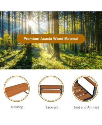 Patented 7PCS Patio Dining Set Outdoor Furniture Set w/ 6 Armchairs Umbrella Hole