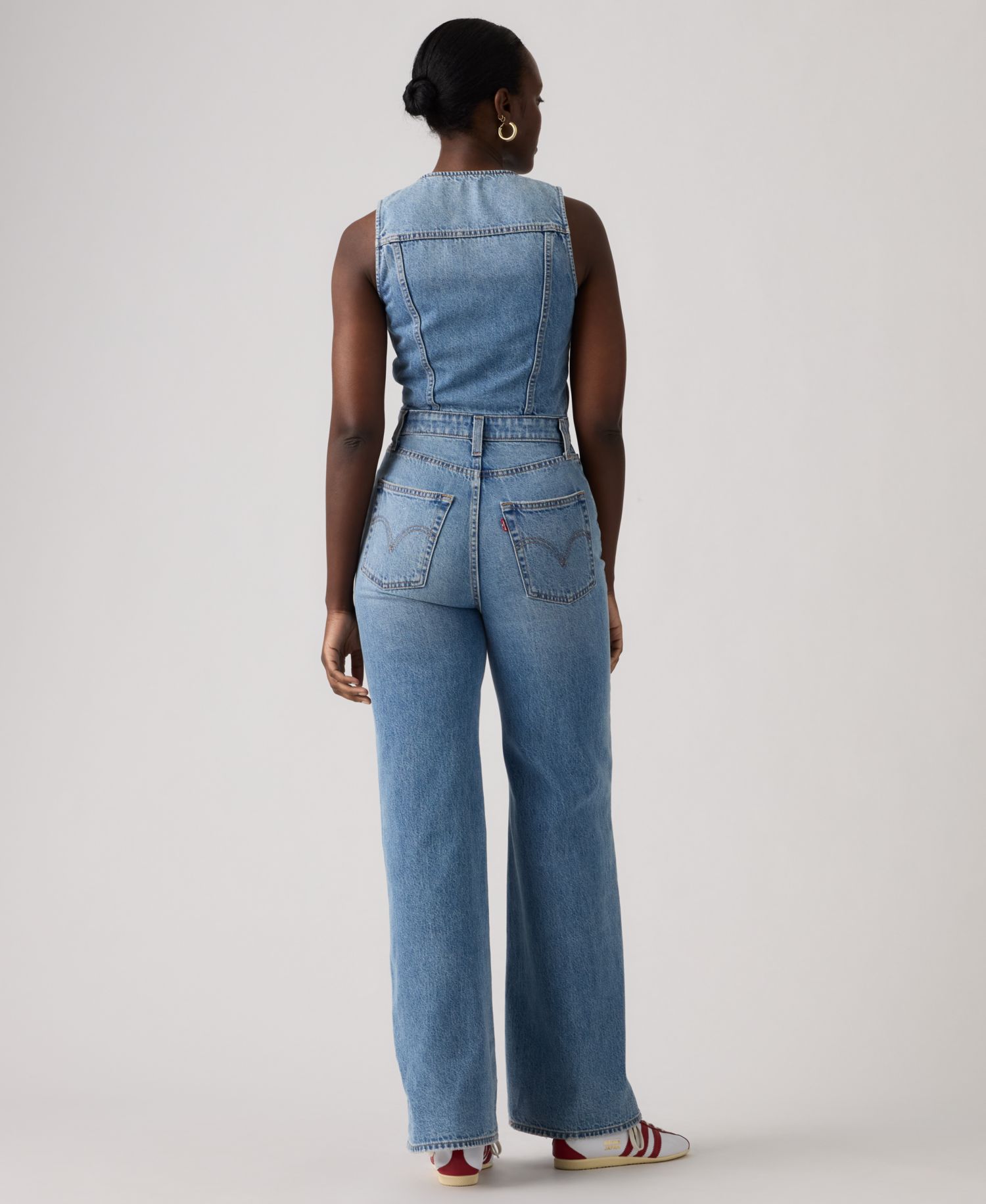 Premium Women's Wide-Leg Denim Jumpsuit