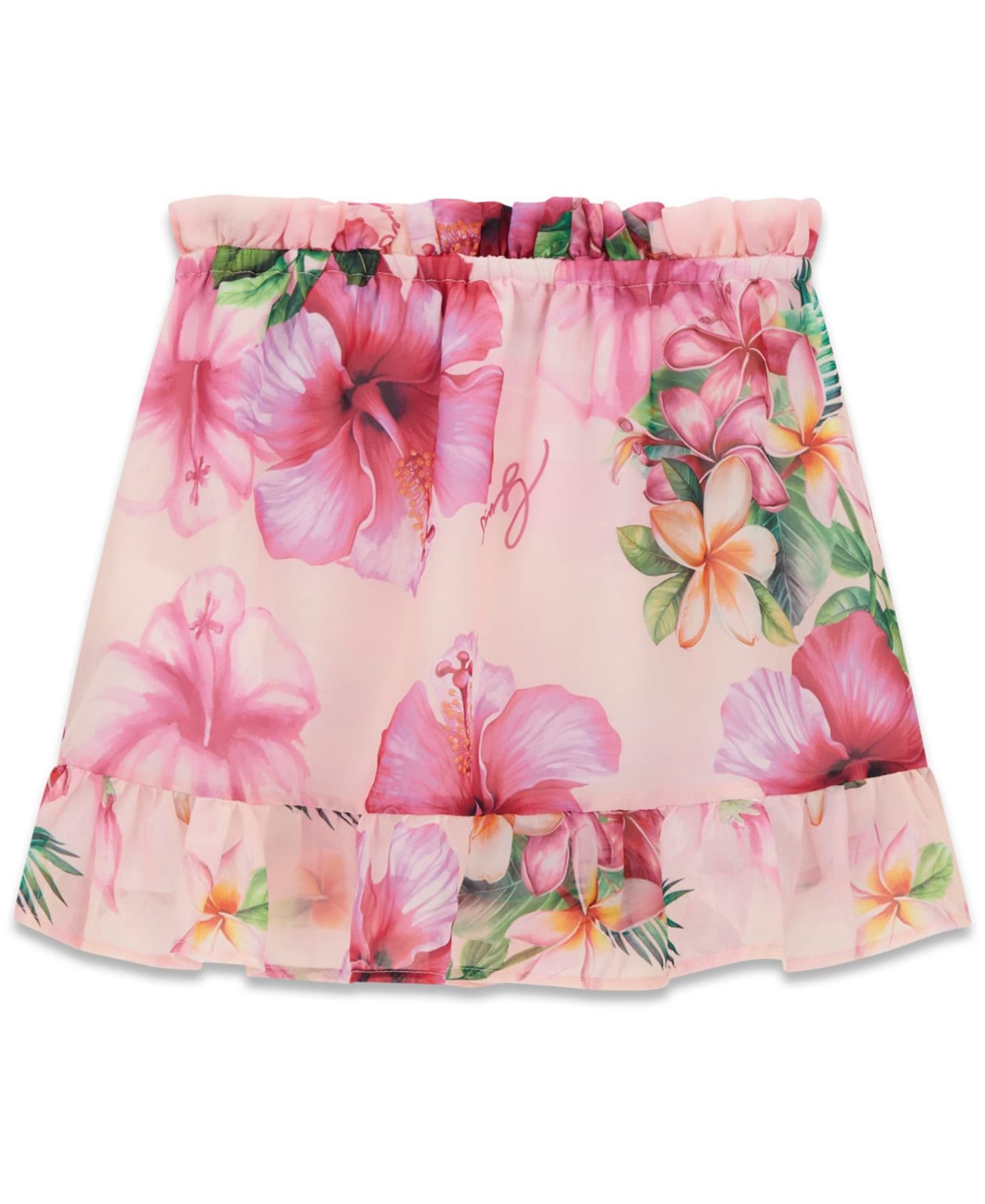 Юбка GUESS Chiffon Flare-Fit Skirt для девочек, цвет: Розовый — фото 2